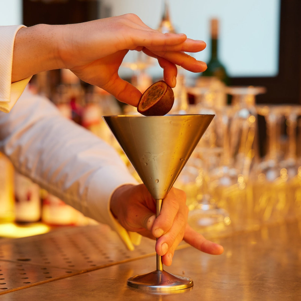 Stainless Steel Matte Silver Martini Cocktail Glasses