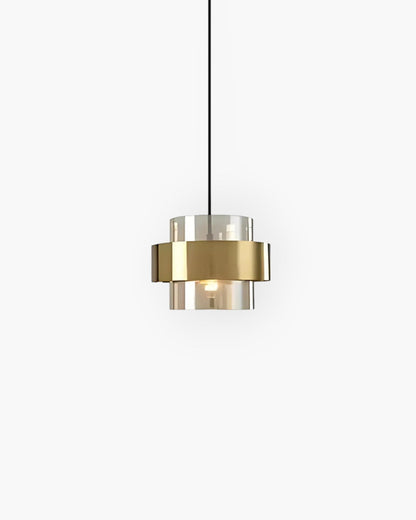 Industra – Modern Pendant with Golden Glass & Industrial Edge