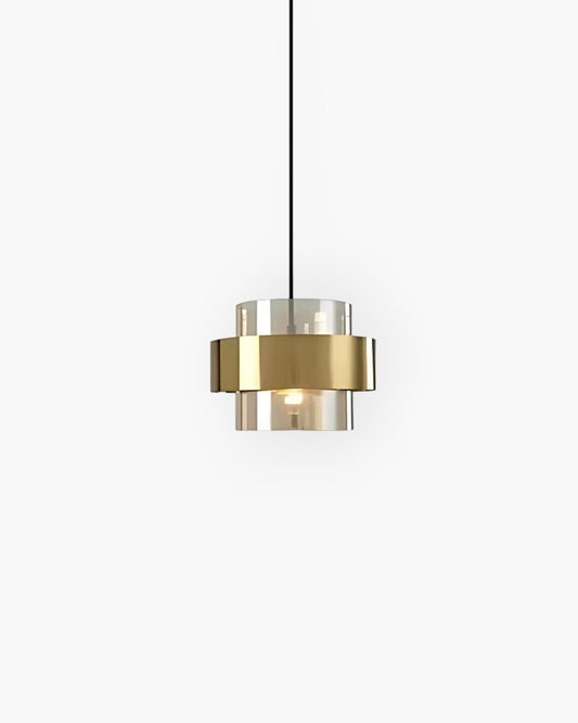 Industra – Modern Pendant with Golden Glass & Industrial Edge