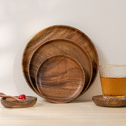 Acacia Wood Plates | 4-Piece Serving Set
