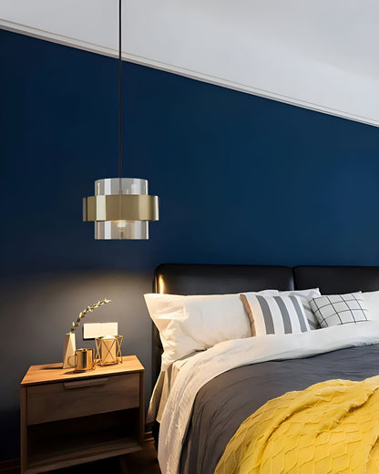 Industra – Modern Pendant with Golden Glass & Industrial Edge