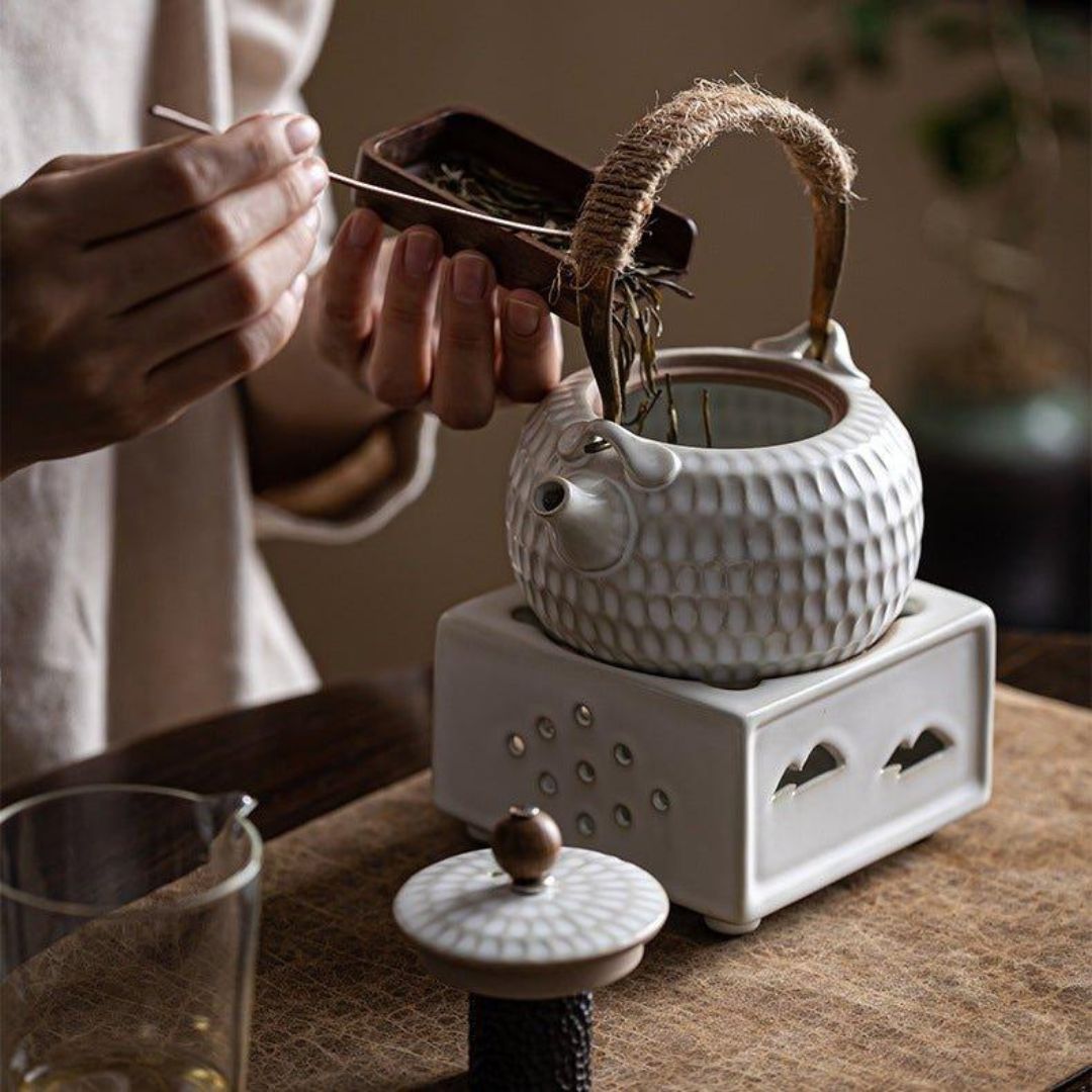 Ceramic White Dimpled Boiler Set