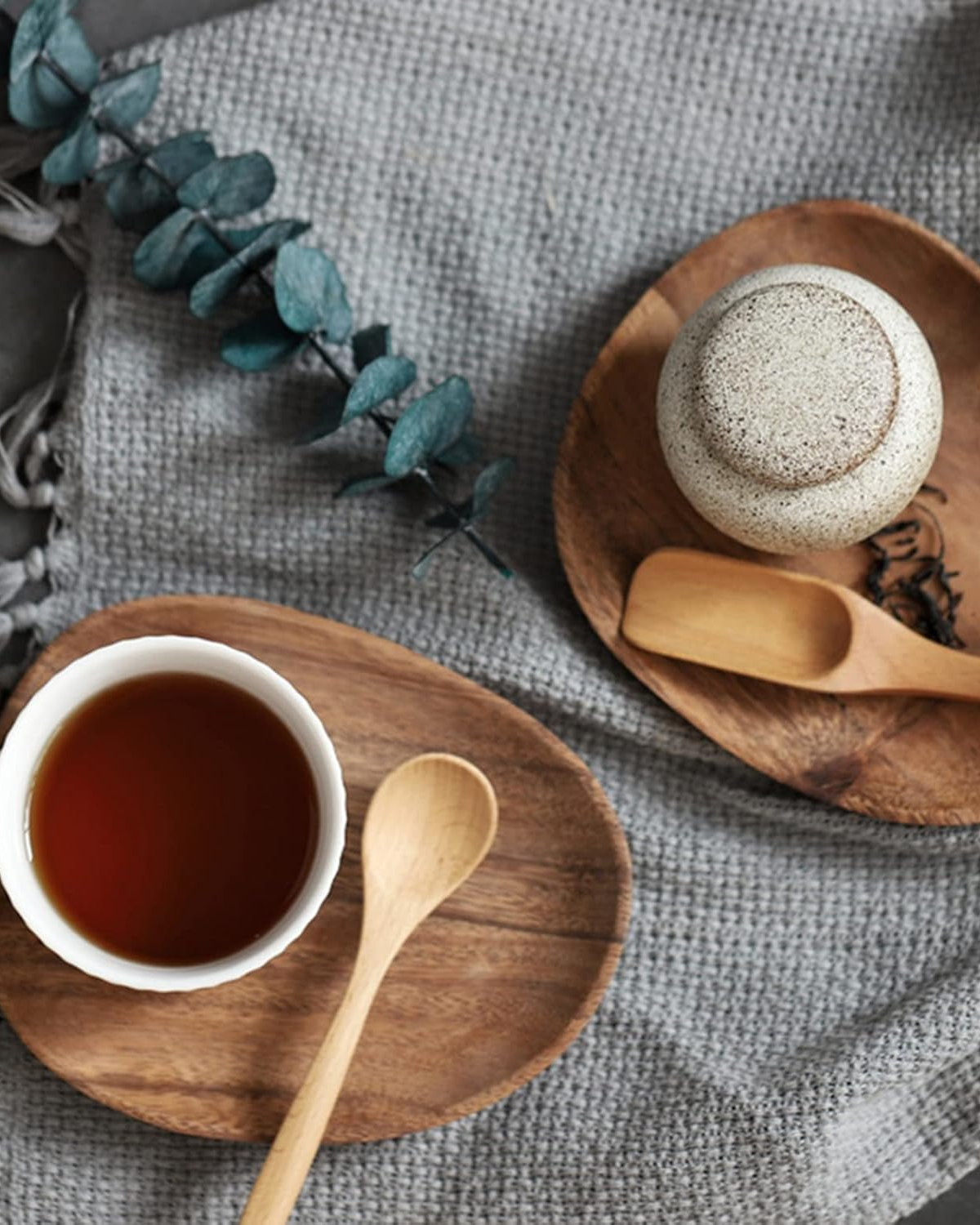 Wooden Serving Tray - Rustic Platter Set - Natural Kitchen Decor