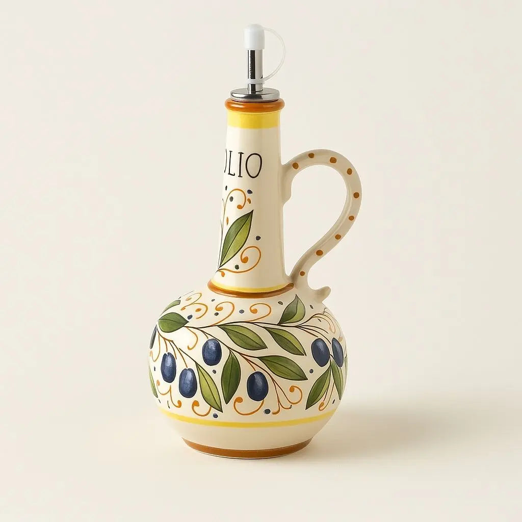 Tuscan Ceramic Olive Oil & Vinegar Dispenser Bottles