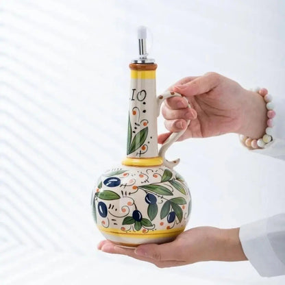 Tuscan Ceramic Olive Oil & Vinegar Dispenser Bottles