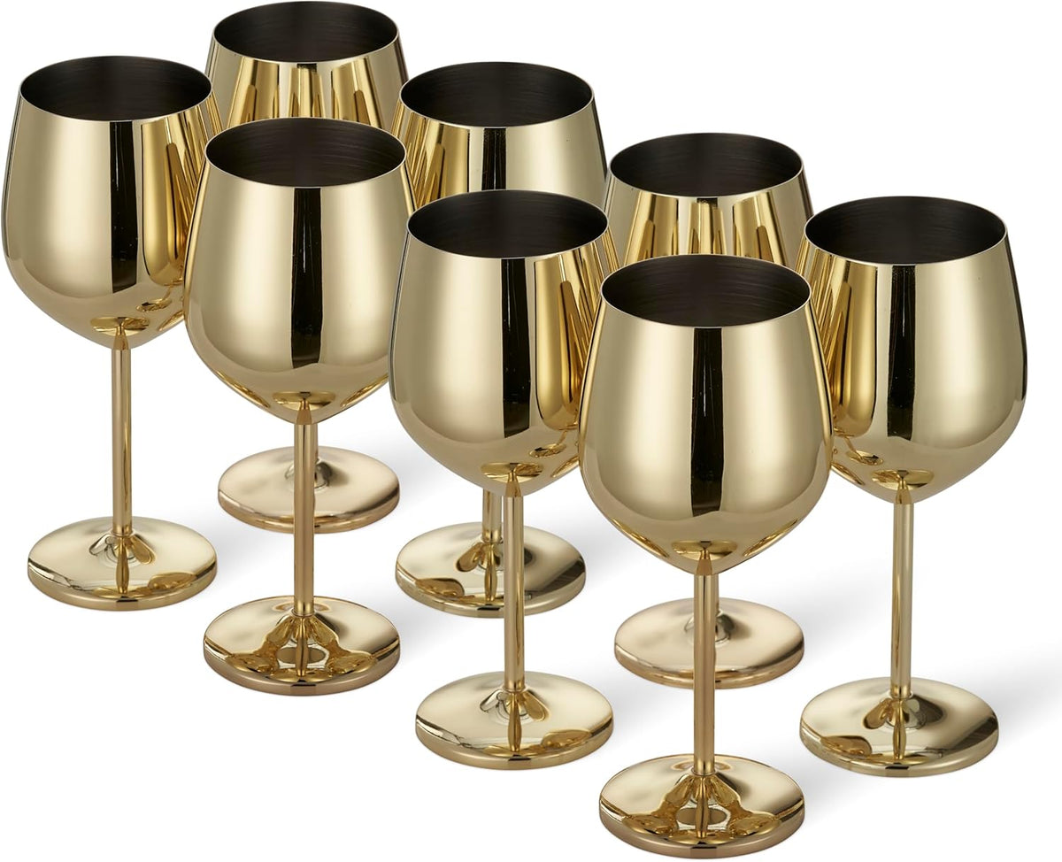 Stainless Steel Gold Wine Glasses