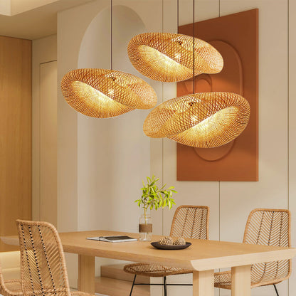 Bamboo Pendant Light – Natural Woven Ceiling Lamp