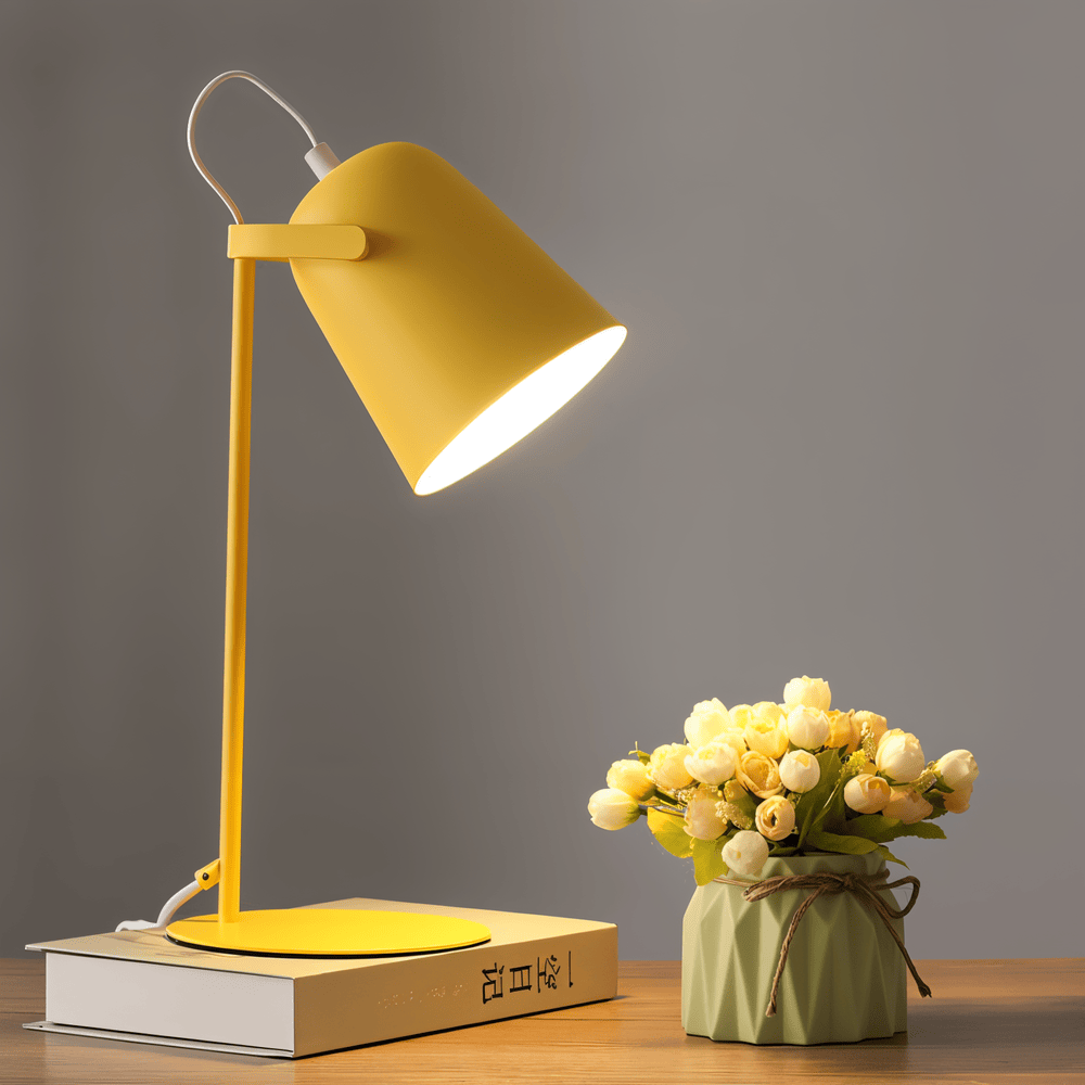 Macaron Table Lamp – Nordic Yellow Adjustable Desk Lamp