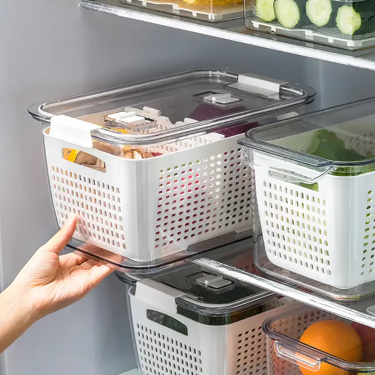 Multifunctional Large Capacity Fridge Storage Basket