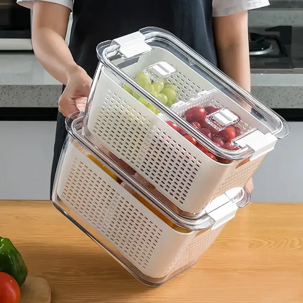Multifunctional Large Capacity Fridge Storage Basket