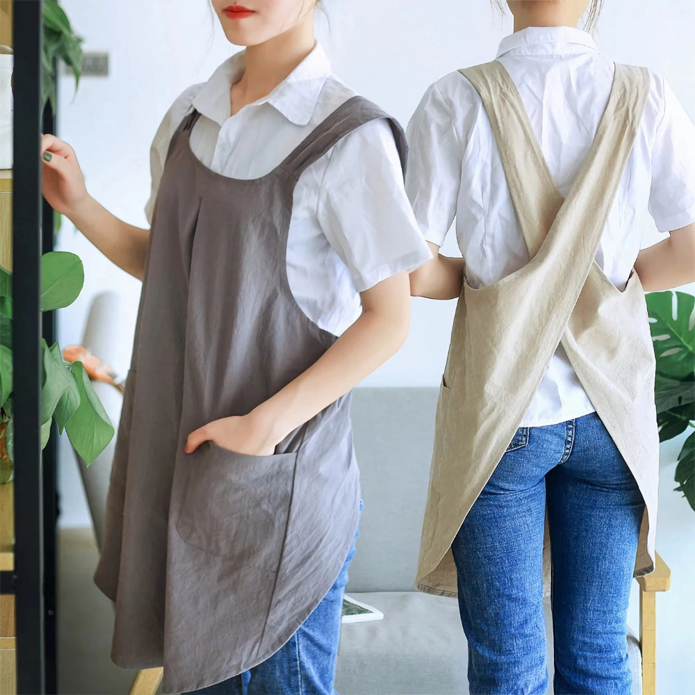 Nari Cross-Back Apron Dress