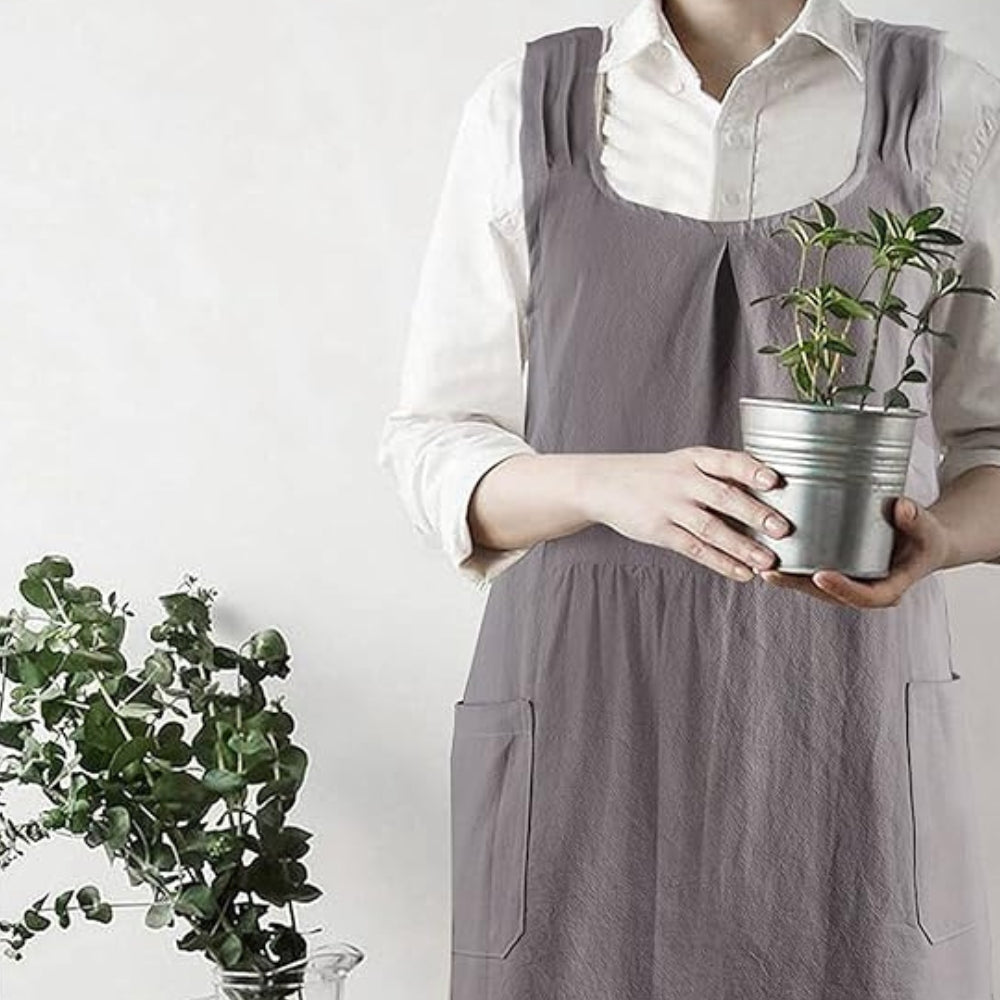 Nari Cross-Back Apron Dress