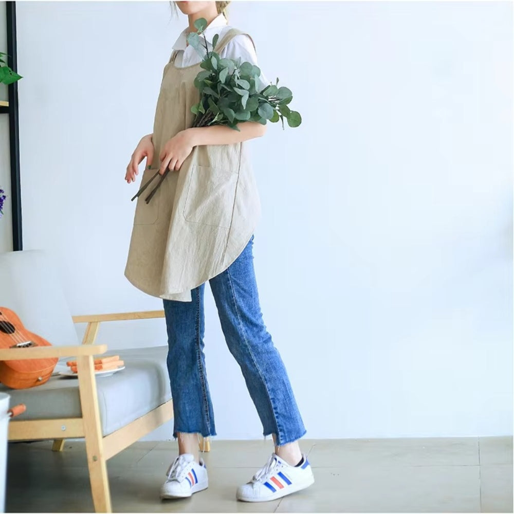 Nari Cross-Back Apron Dress
