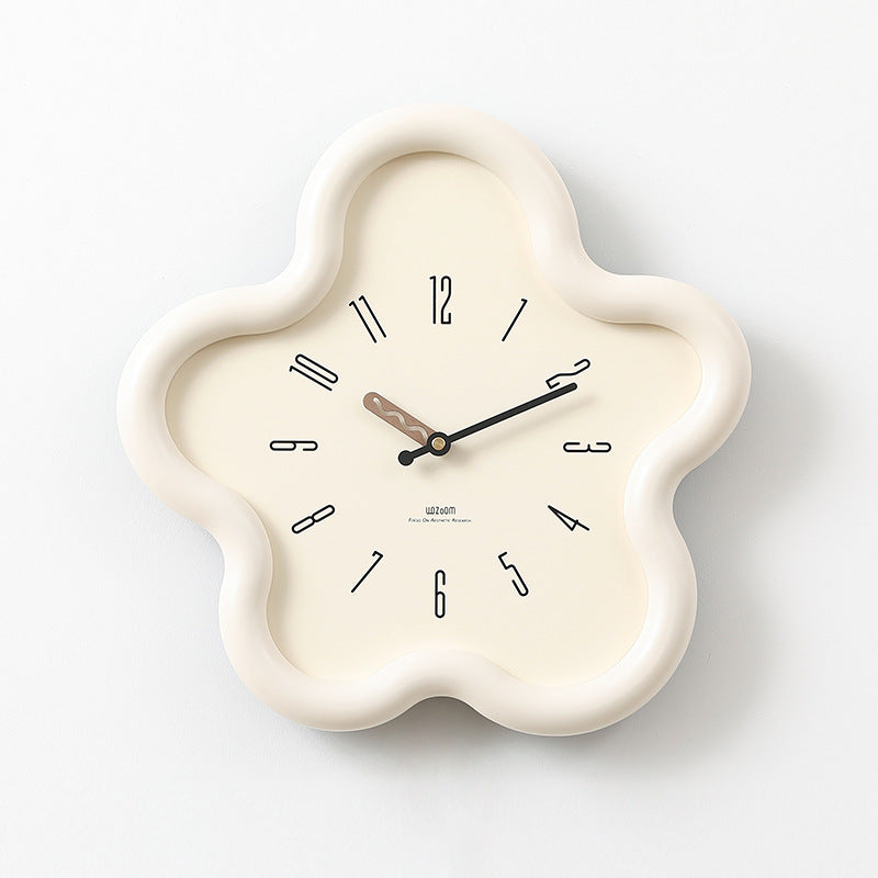 3D Floral Wall Clock – Silent Pendulum, Bedroom Decor