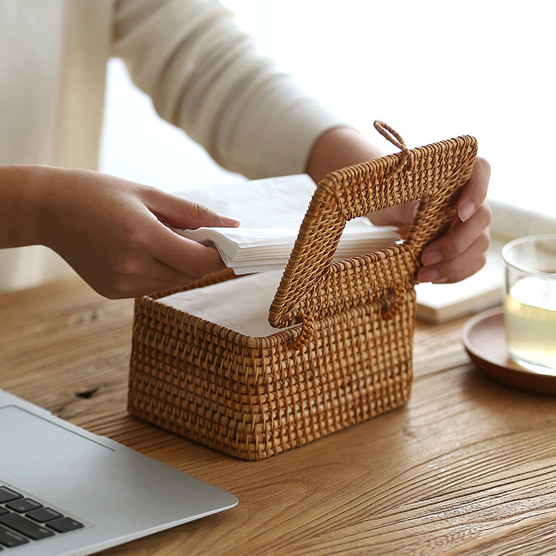 Handmade Rattan Tissue Box with Timeless Elegance