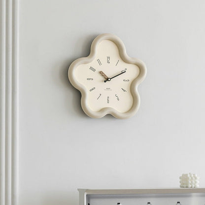 3D Floral Wall Clock – Silent Pendulum, Bedroom Decor