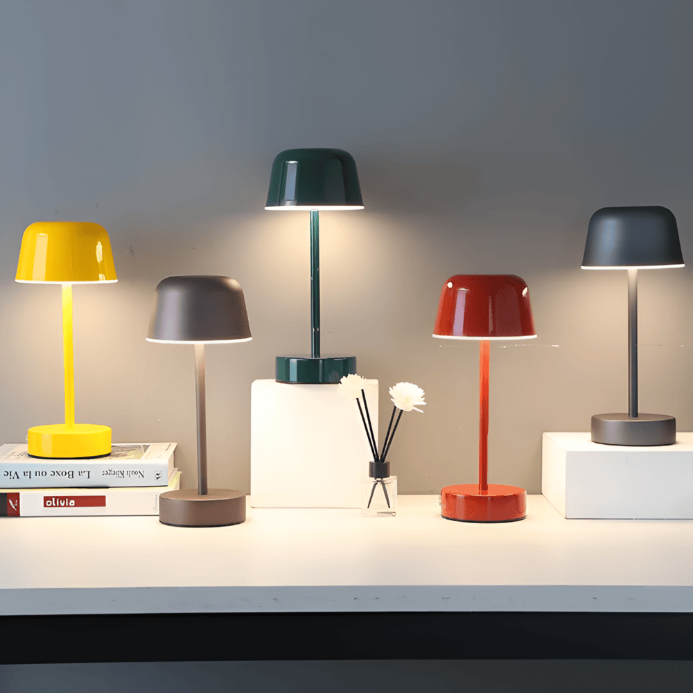 Colorful Retro LED Table Lamp – Wireless, USB Rechargeable