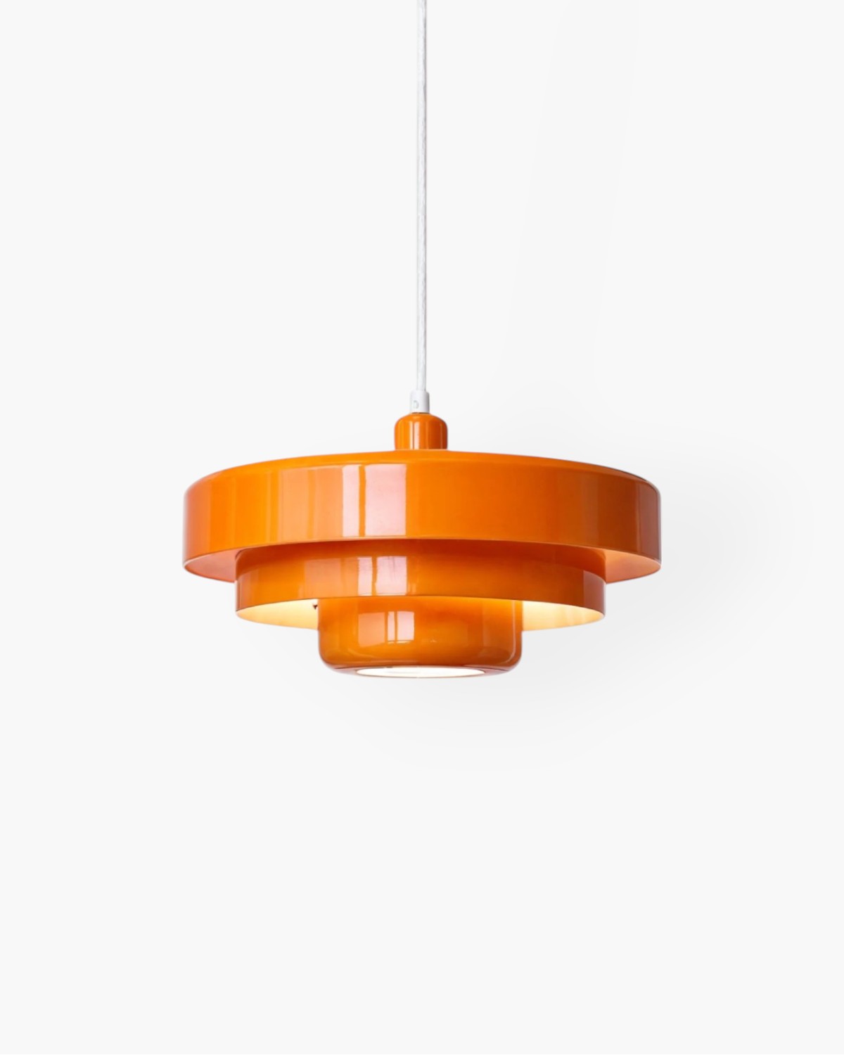 Cascadia Pendant Light – Retro Orange Style with a Modern Statement Twist