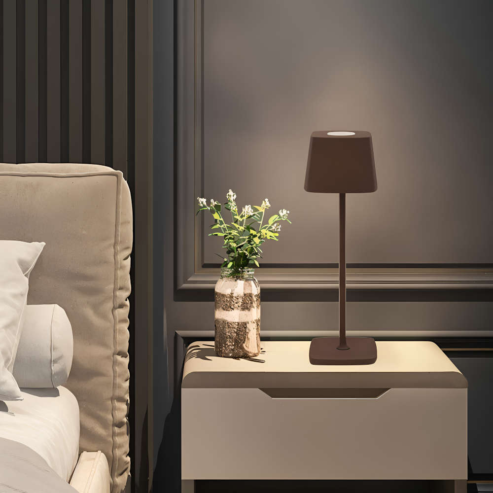 Quadro Table Lamp – Square Dimmable Rechargeable LED with Touch Control