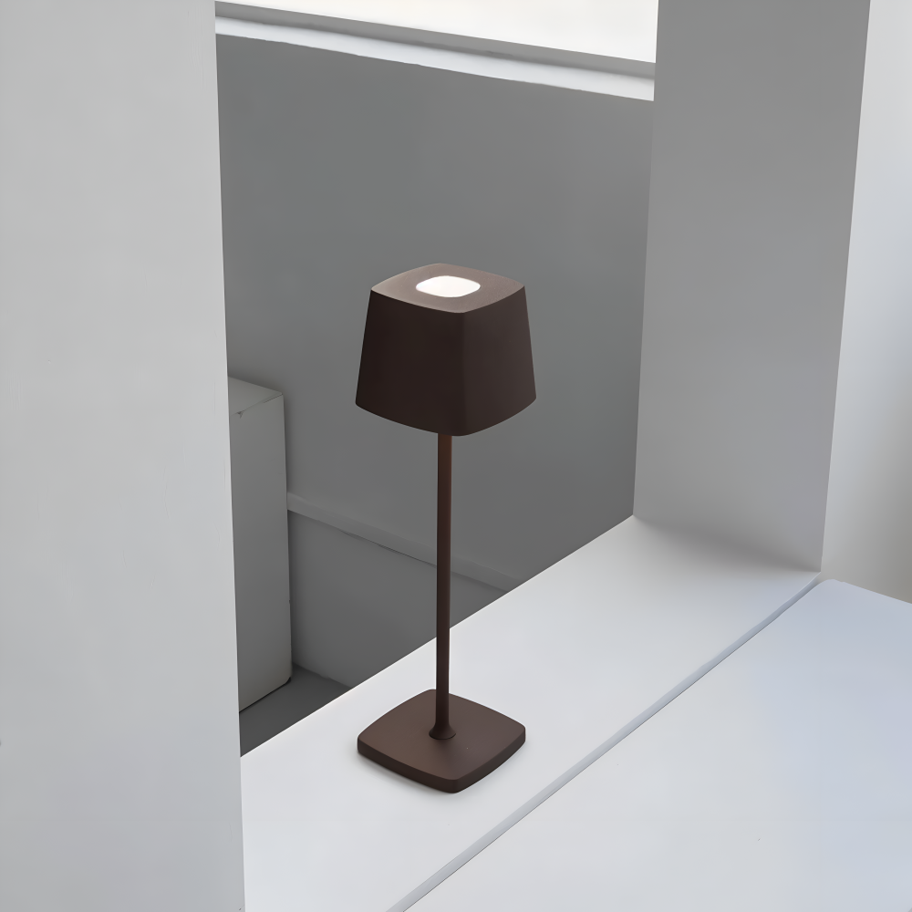 Quadro Table Lamp – Square Dimmable Rechargeable LED with Touch Control