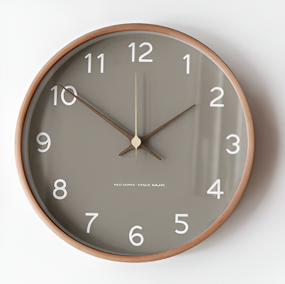 Silent Wooden Wall Clock – Nordic Design