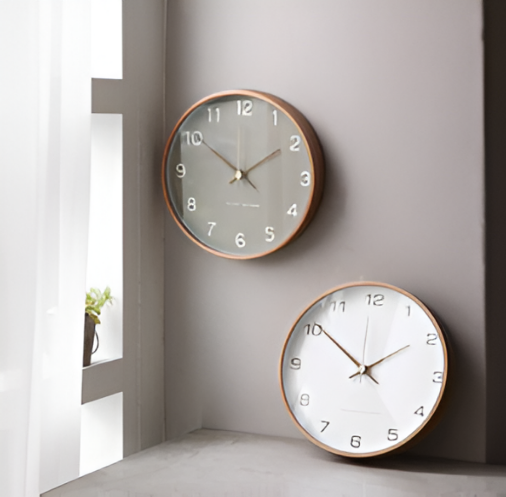 Silent Wooden Wall Clock – Nordic Design