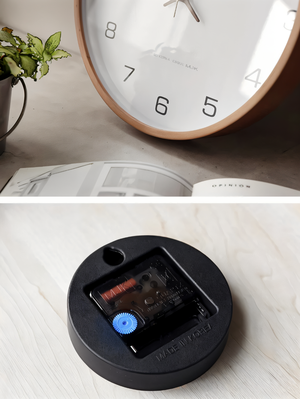 Silent Wooden Wall Clock – Nordic Design