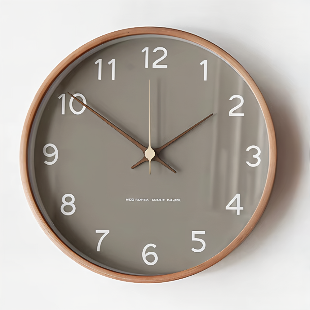 Silent Wooden Wall Clock – Nordic Design