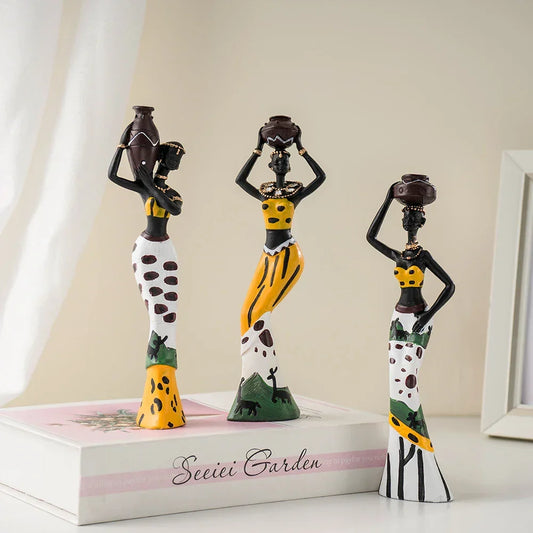Oluwo Harvest Guardians – 3 Pc Colorful Handcrafted Figures