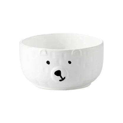 Cartoon Polar Bear Ceramic Plate and Bowl Set Eco-Friendly