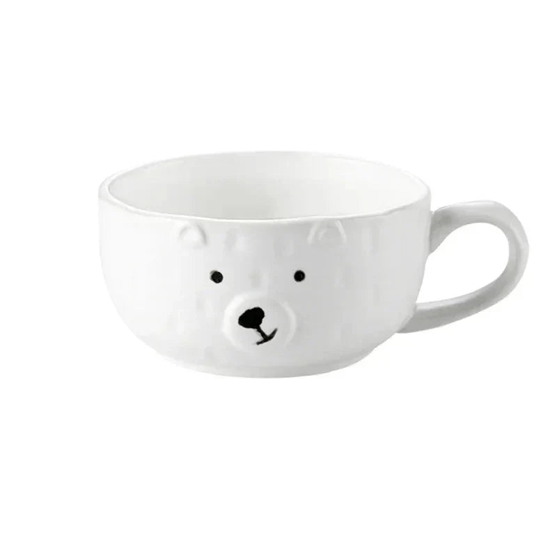 Cartoon Polar Bear Ceramic Plate and Bowl Set Eco-Friendly