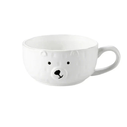 Cartoon Polar Bear Ceramic Plate and Bowl Set Eco-Friendly