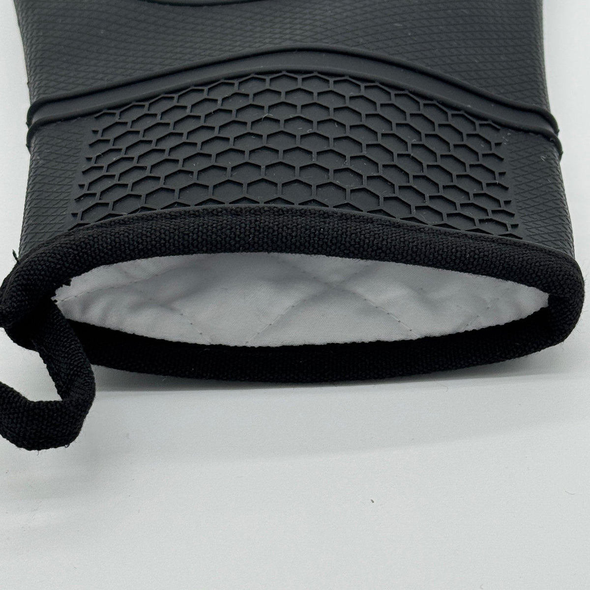 Black Silicone Oven Mitts – Non-Slip, Cotton-Lined, 1 Pair