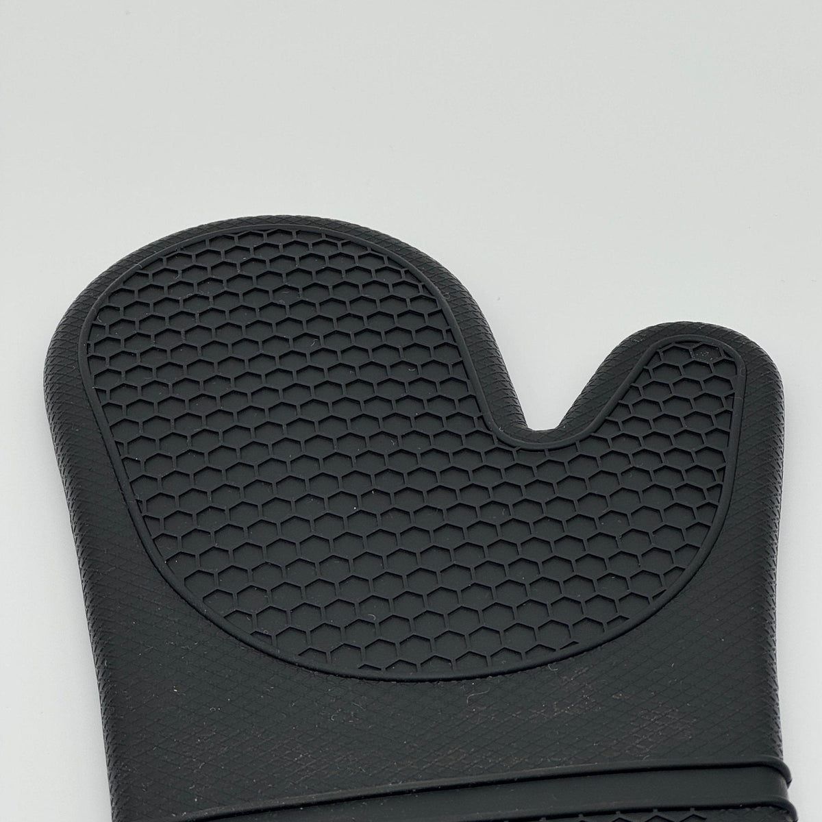 Black Silicone Oven Mitts – Non-Slip, Cotton-Lined, 1 Pair