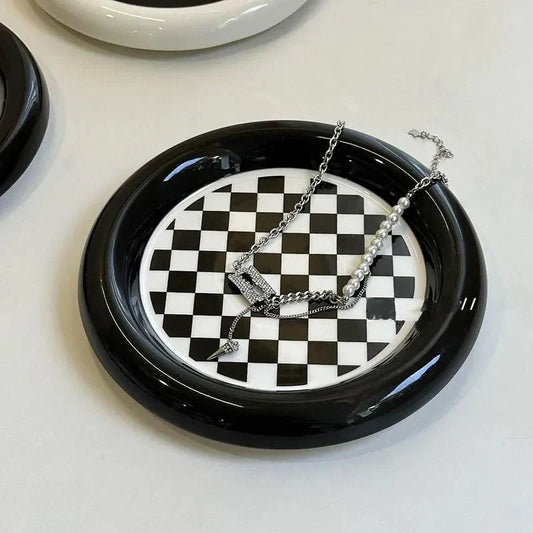Geometric Ceramic Plate – Modern Serving Dish