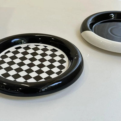Geometric Ceramic Plate – Modern Serving Dish