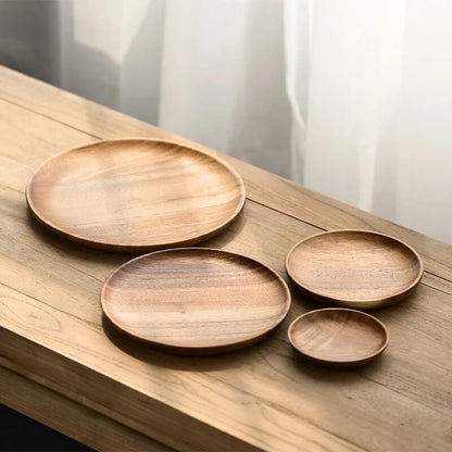 Acacia Wood Plates | 4-Piece Serving Set