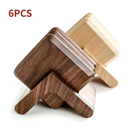 Six Piece Walnut Coaster Set - Eco-Friendly Wood Style