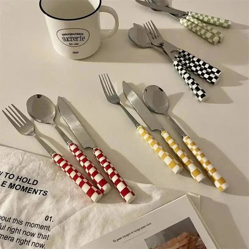 Ceramic Handle Steel Cutlery Set – Elegant Tableware