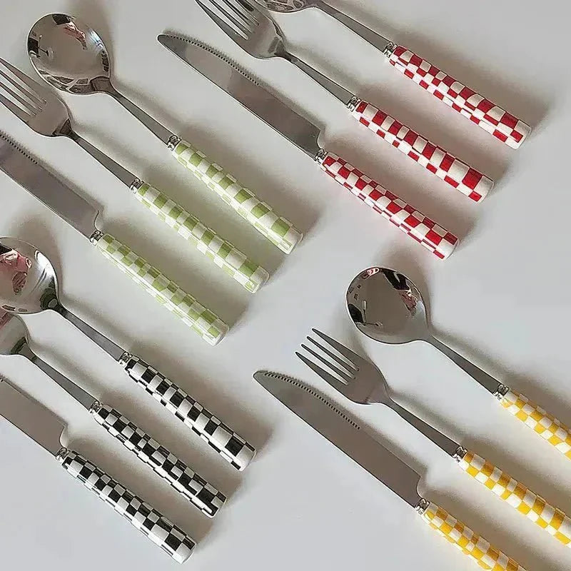 Ceramic Handle Steel Cutlery Set – Elegant Tableware