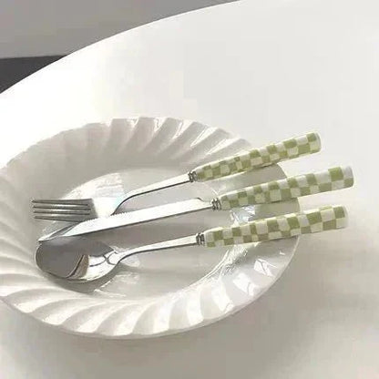 Ceramic Handle Steel Cutlery Set – Elegant Tableware